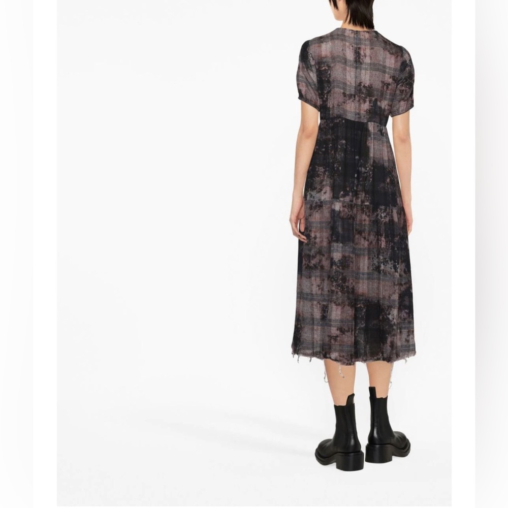 R13 bleached-effect midi shift dress Medium - Picture 4 of 5